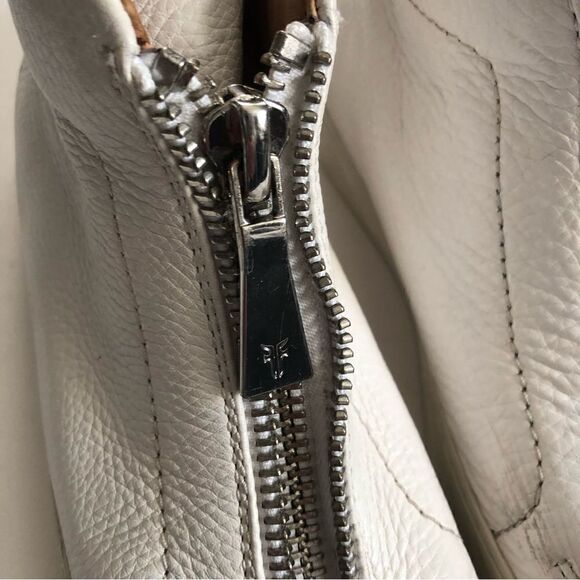 Frye Lena zip platform white leather sneakers with double top zippers woman’s 6 - Picture 4 of 12